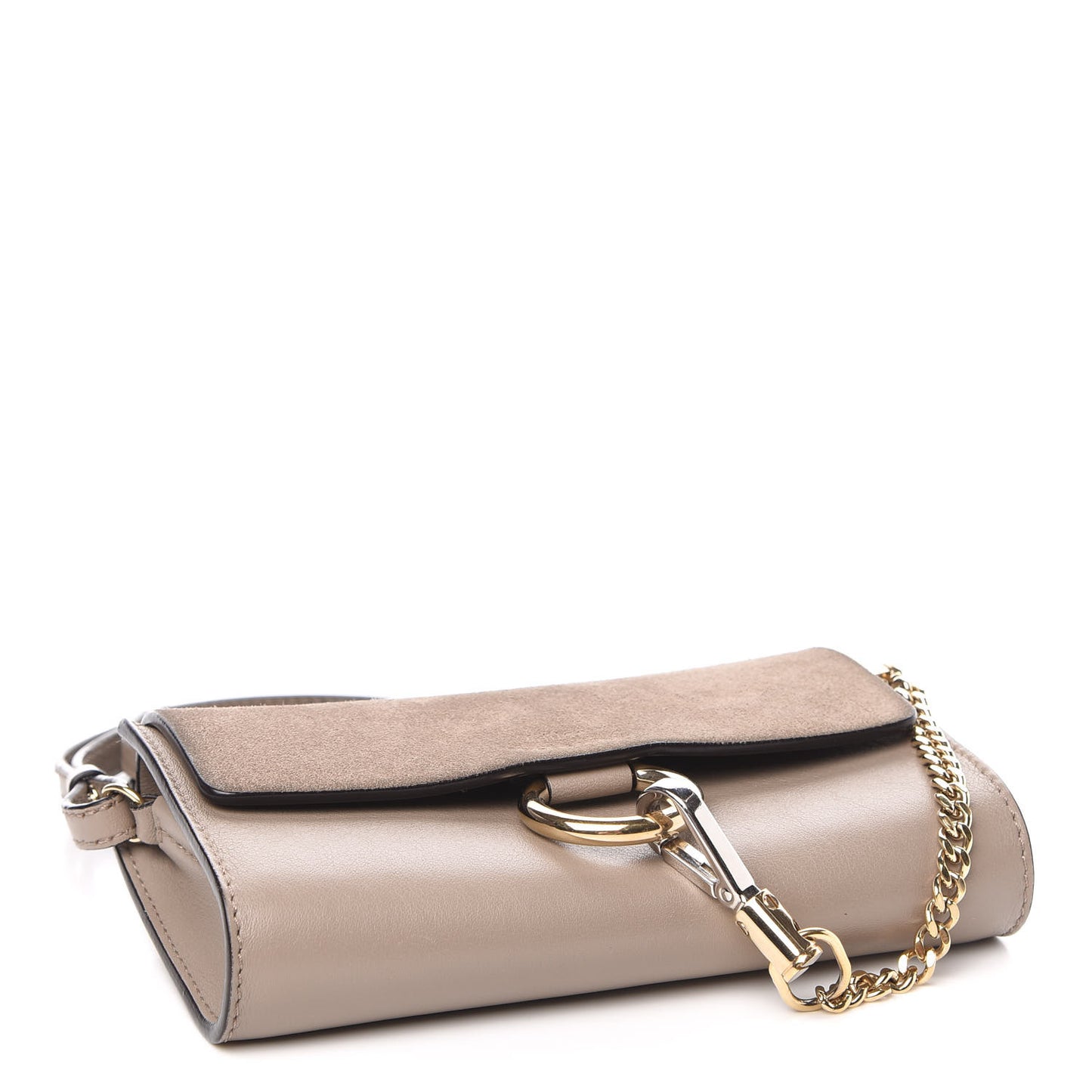 Suede Calfskin Mini Faye Shoulder Bag Motty Grey