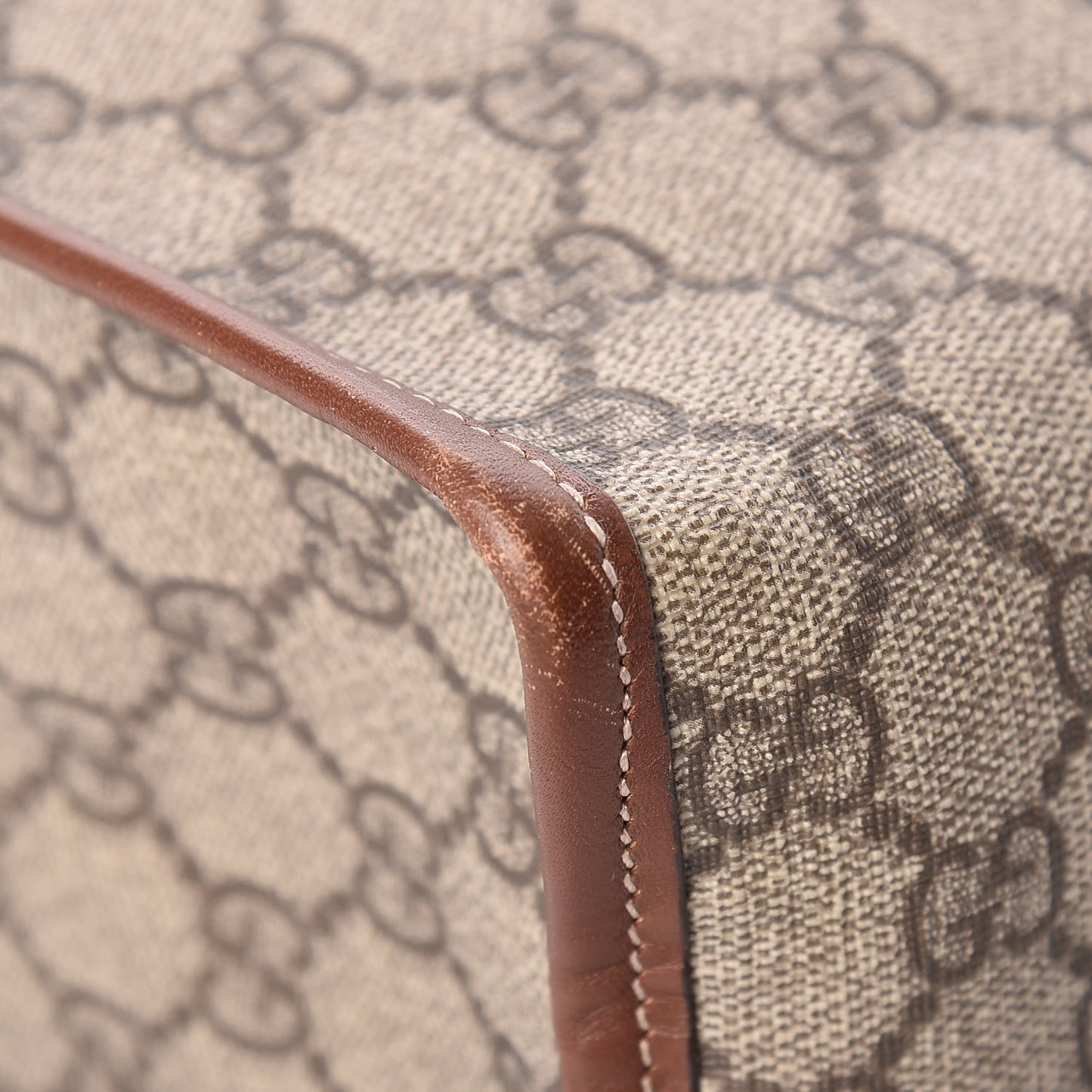 GG Plus Monogram Small Signature Web Loop Vertical Tote Light Brown