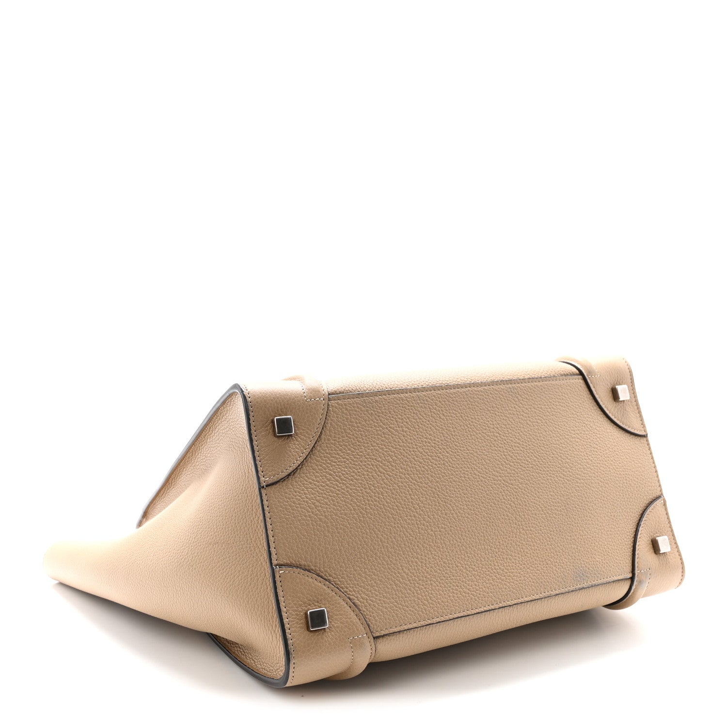 Celine Drummed Calfskin Mini Luggage Dune 4 of 9
