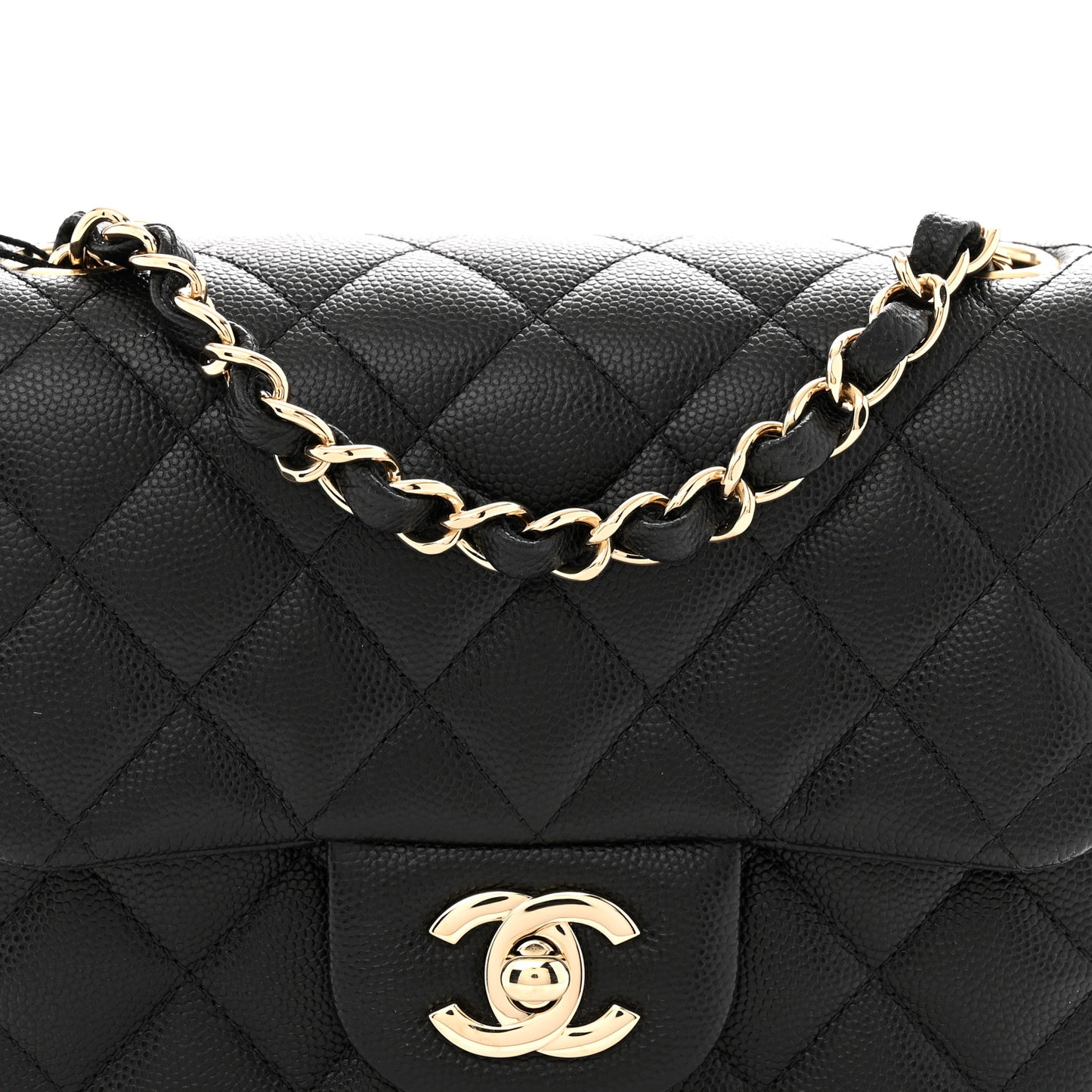 Caviar Quilted Mini Square Flap Black