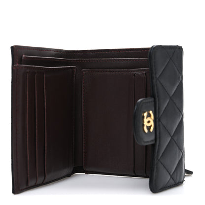 Chanel Lambskin Quilted Compact Flap Wallet Black 5 of 8