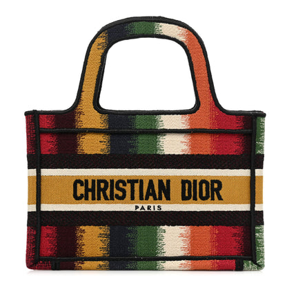 Christian Dior Canvas Embroidered Mini Striped Book Tote Multicolor 1 of 19