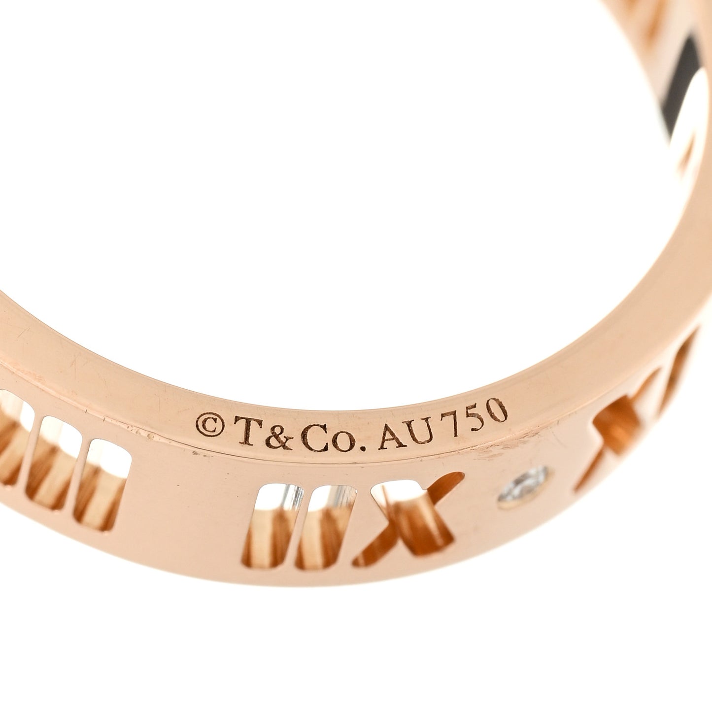18K Rose Gold Diamond Wide Atlas Pierced Ring 54 6.75