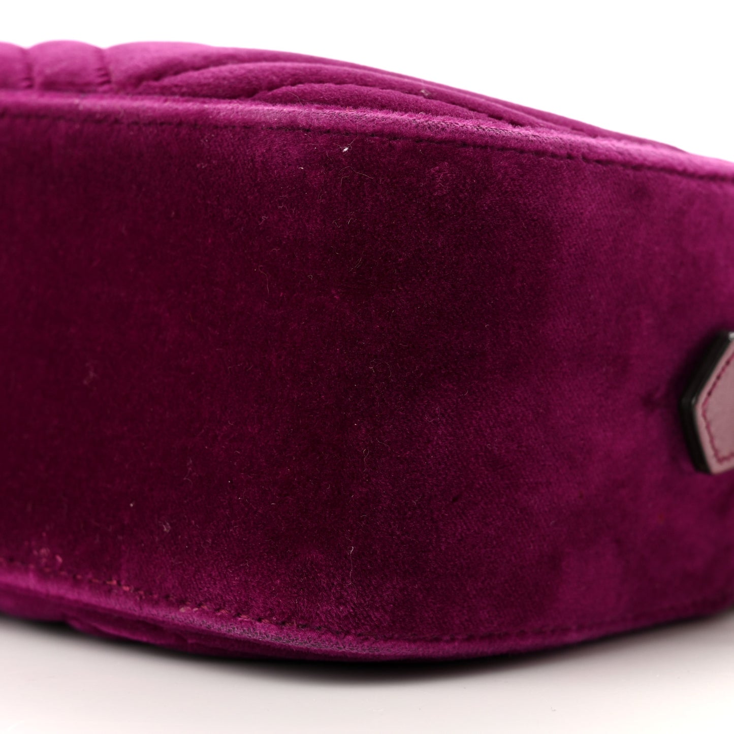 Velvet Matelasse Small GG Marmont Chain Shoulder Bag Fuchsia Violet Cyclamen