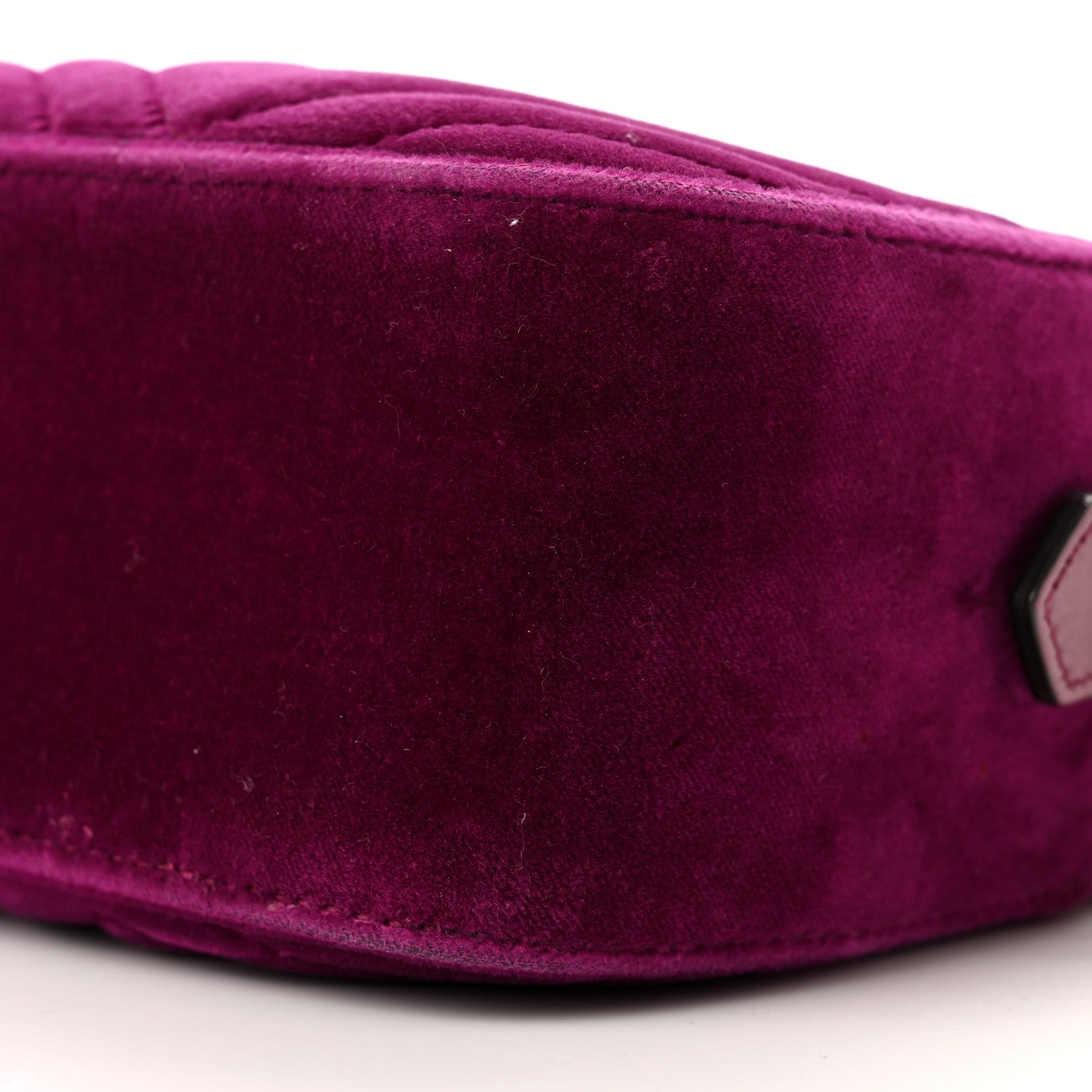 Gucci Velvet Matelasse Small GG Marmont Chain Shoulder Bag Fuchsia Violet Cyclamen 9 of 9