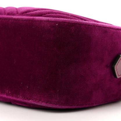 Gucci Velvet Matelasse Small GG Marmont Chain Shoulder Bag Fuchsia Violet Cyclamen 9 of 9