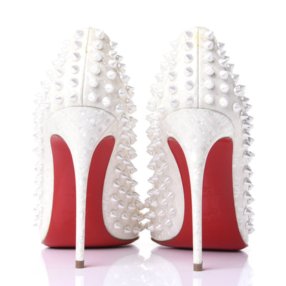 Christian Louboutin Patent Follies Spikes 100 Pumps 39 White 6 of 9