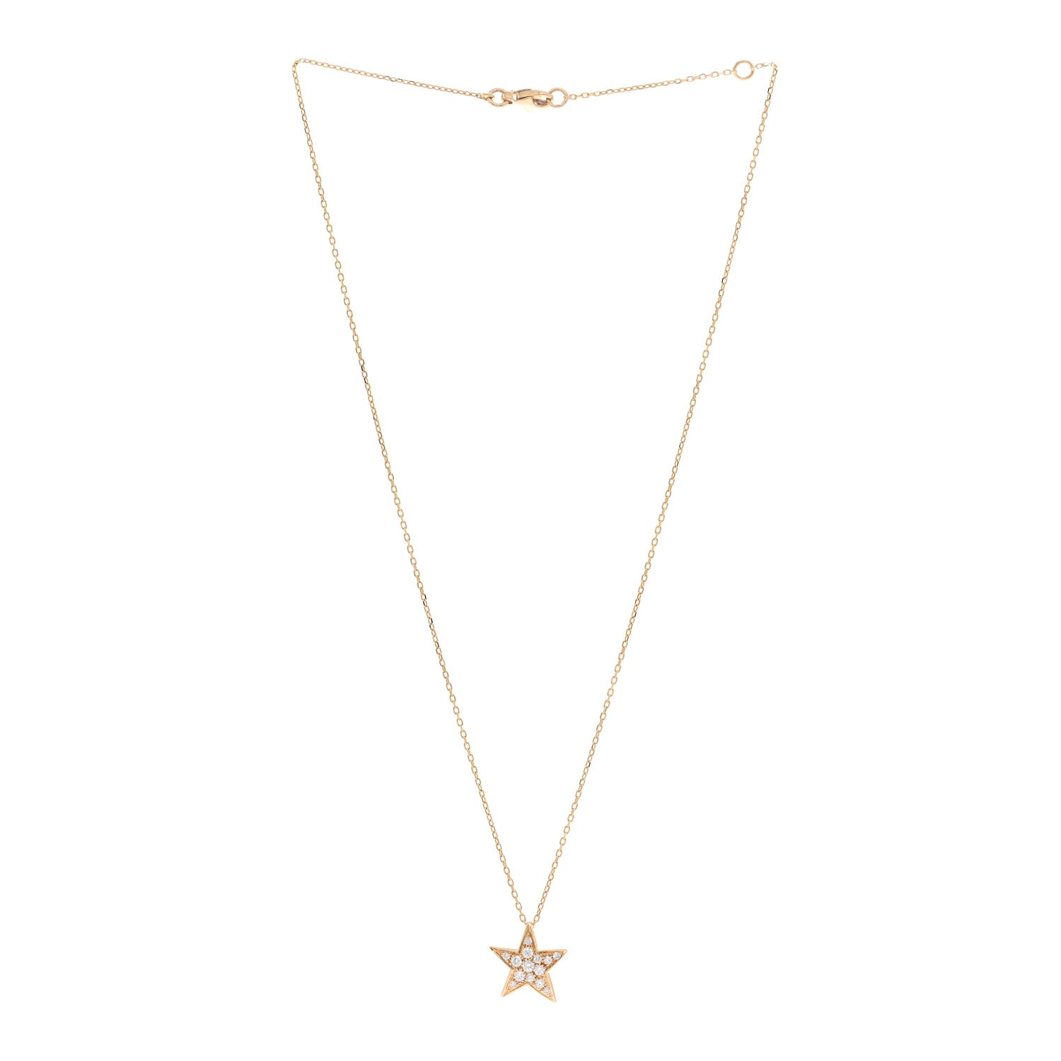 Chanel 18K Yellow Gold Diamond Small Comete Geode Pendant Necklace 3 of 4