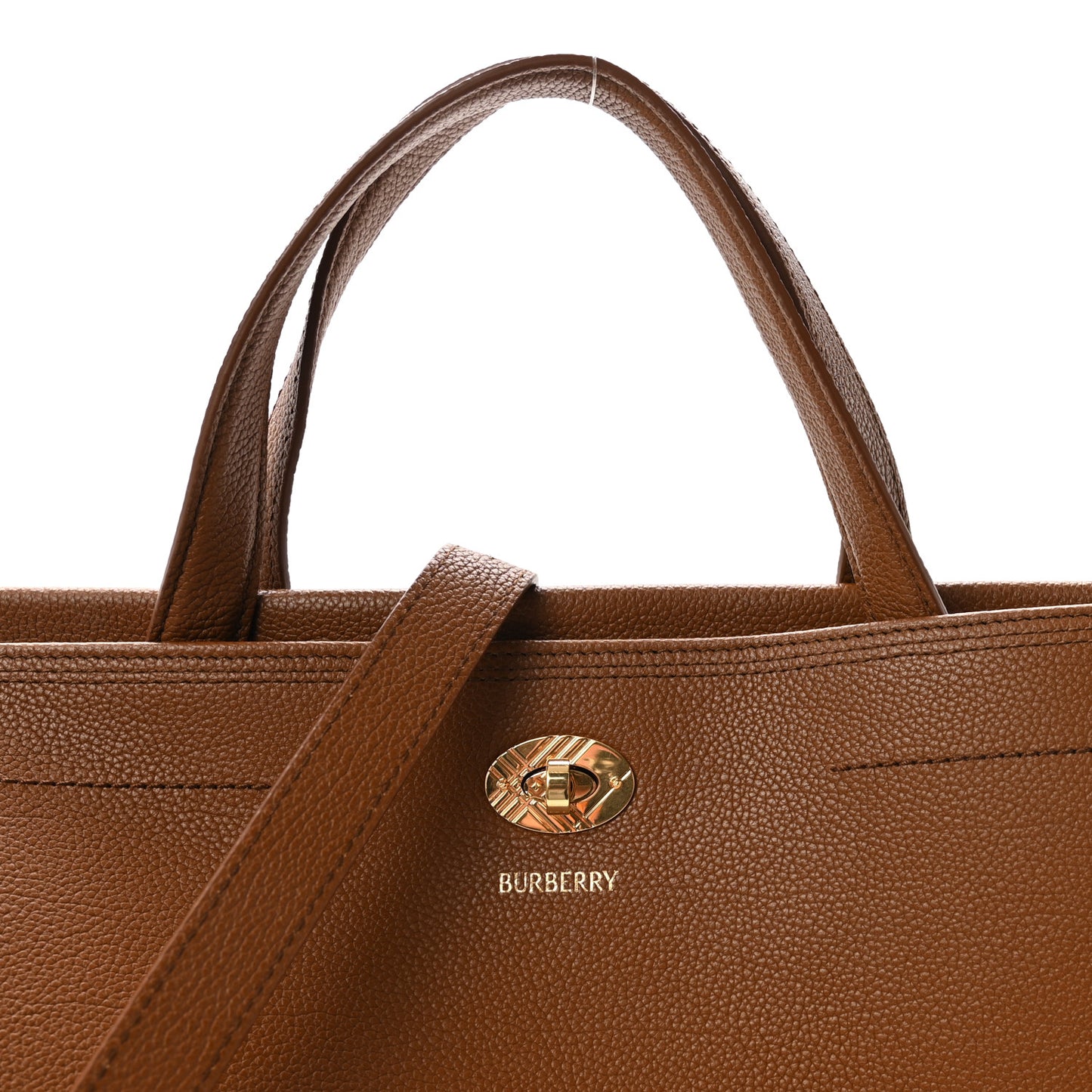 Grainy Calfskin Nova Check Medium Cotswolds Tote Hazel