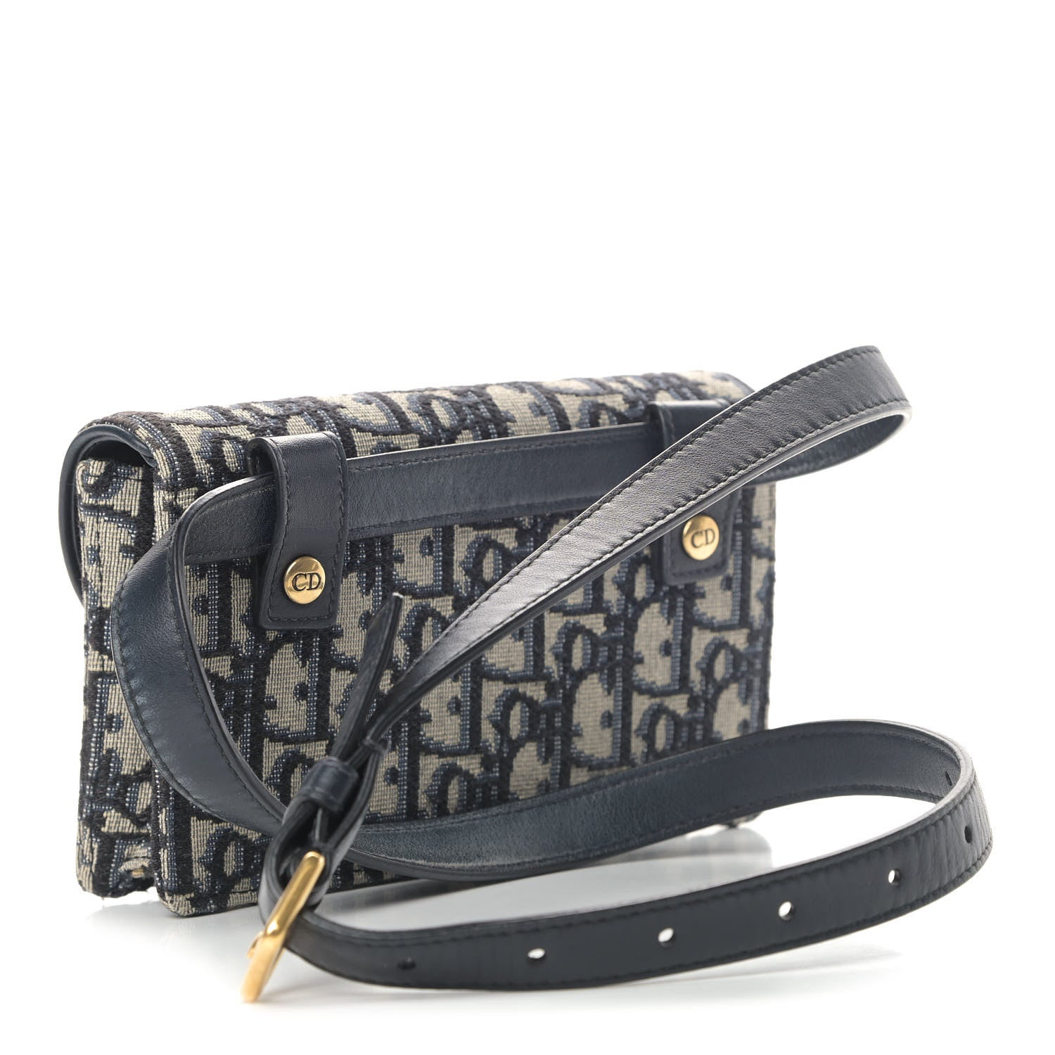 Christian Dior Oblique Saddle Belt Bag Blue 2 of 7