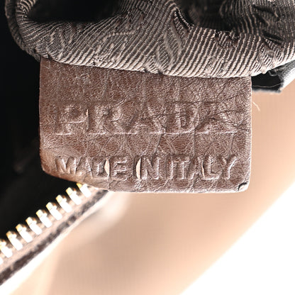 Prada Fox Fur Jacquard Logo Hand Muff Hobo Corda Bruciato 7 of 15