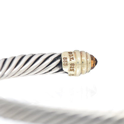 David Yurman Sterling Silver 18K Yellow Gold Citrine 4mm Cable Classics Bracelet 4 of 4