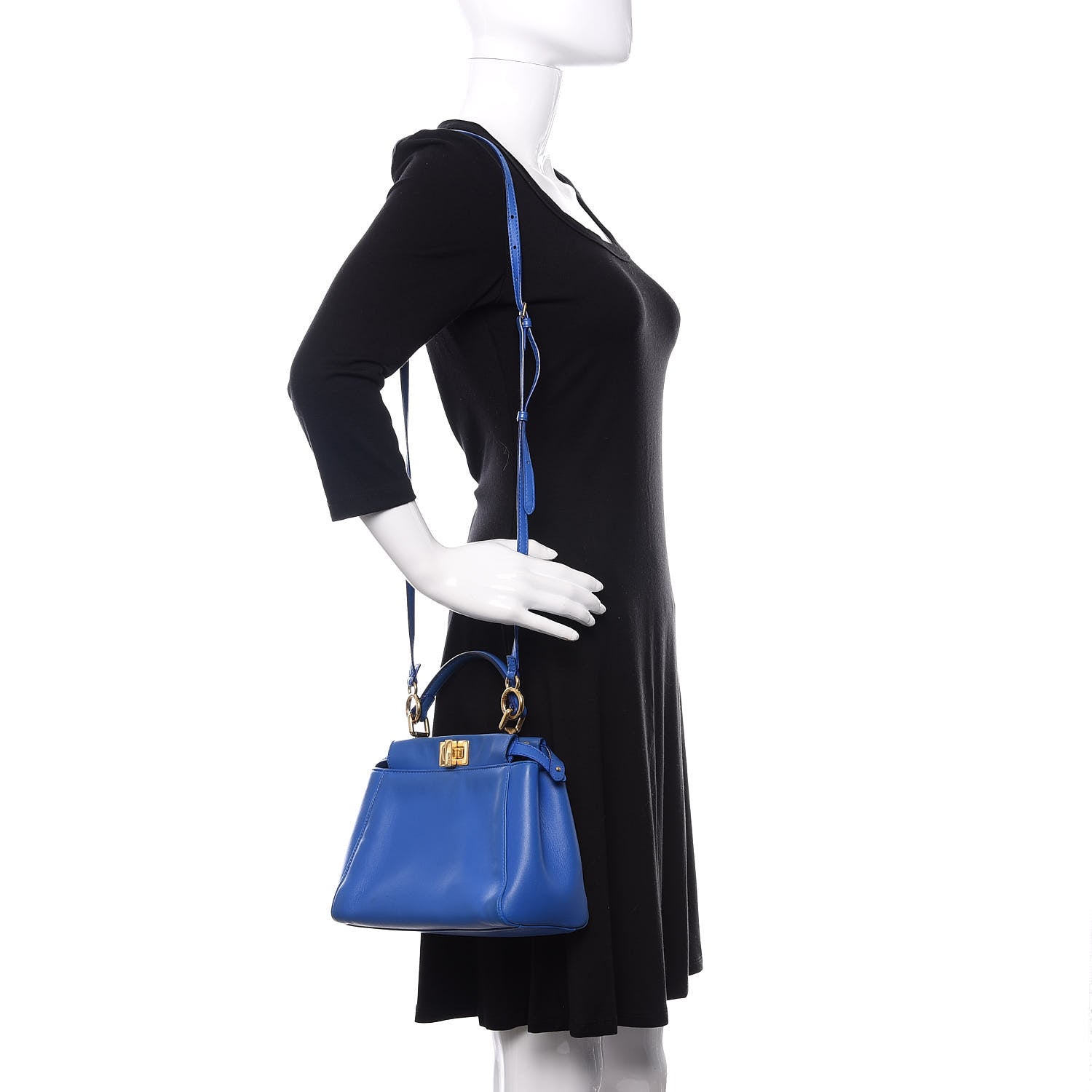 Fendi Nappa Mini Peekaboo Iconic Satchel Bleuette 2 of 12