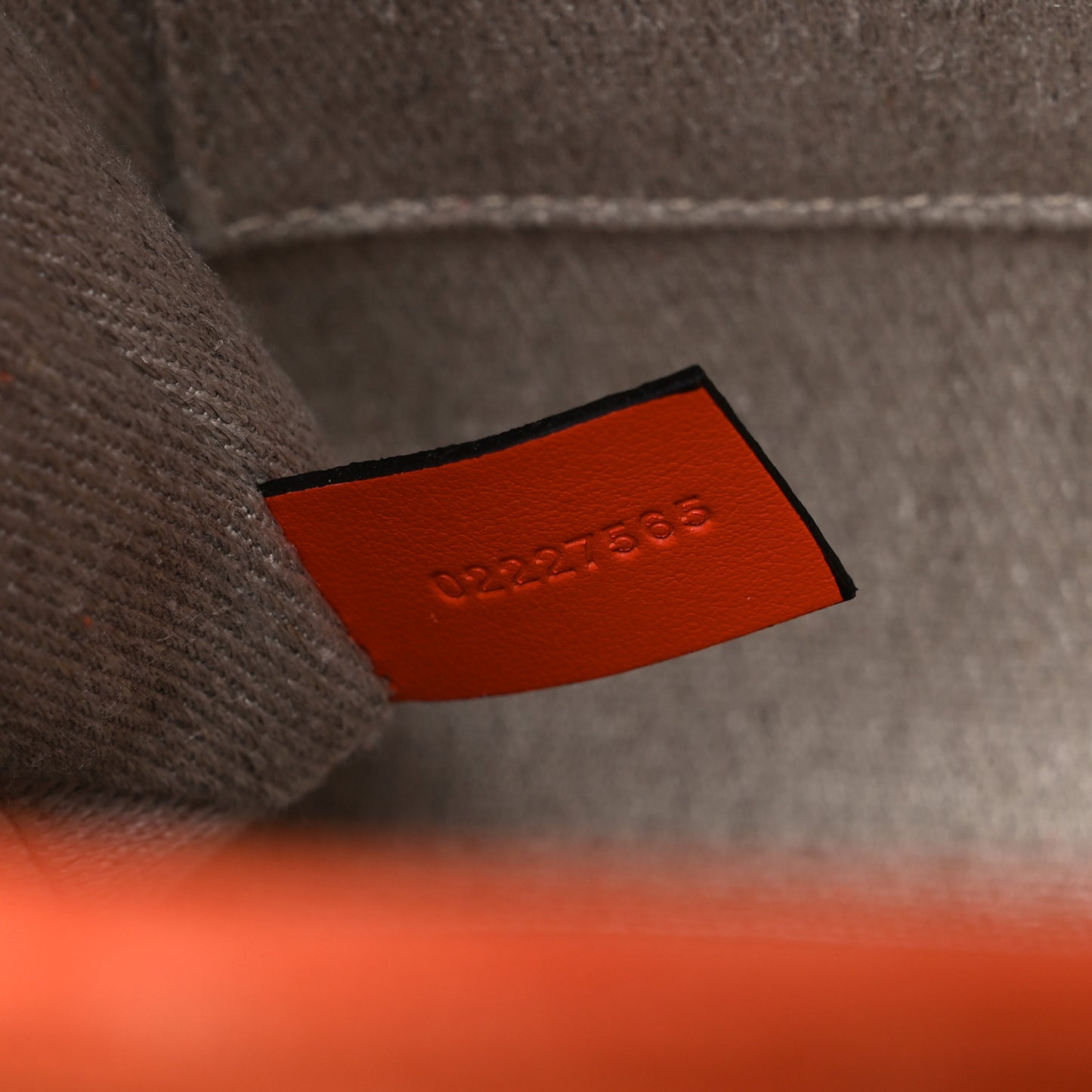 Suede Calfskin Small Woody Ribbon Tote Rusted Orange