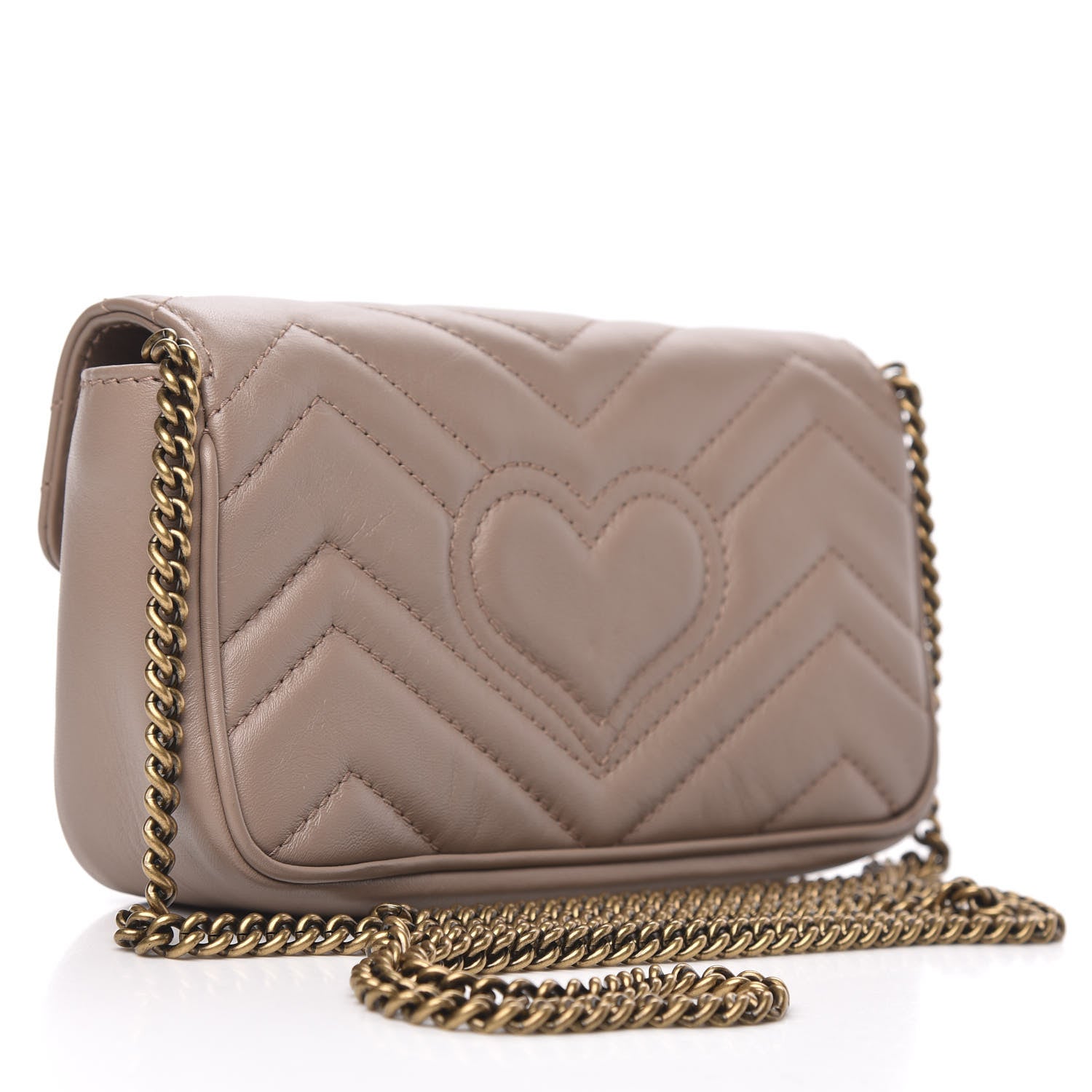 Gucci Calfskin Matelasse Super Mini GG Marmont Shoulder Bag Porcelain Rose 3 of 12