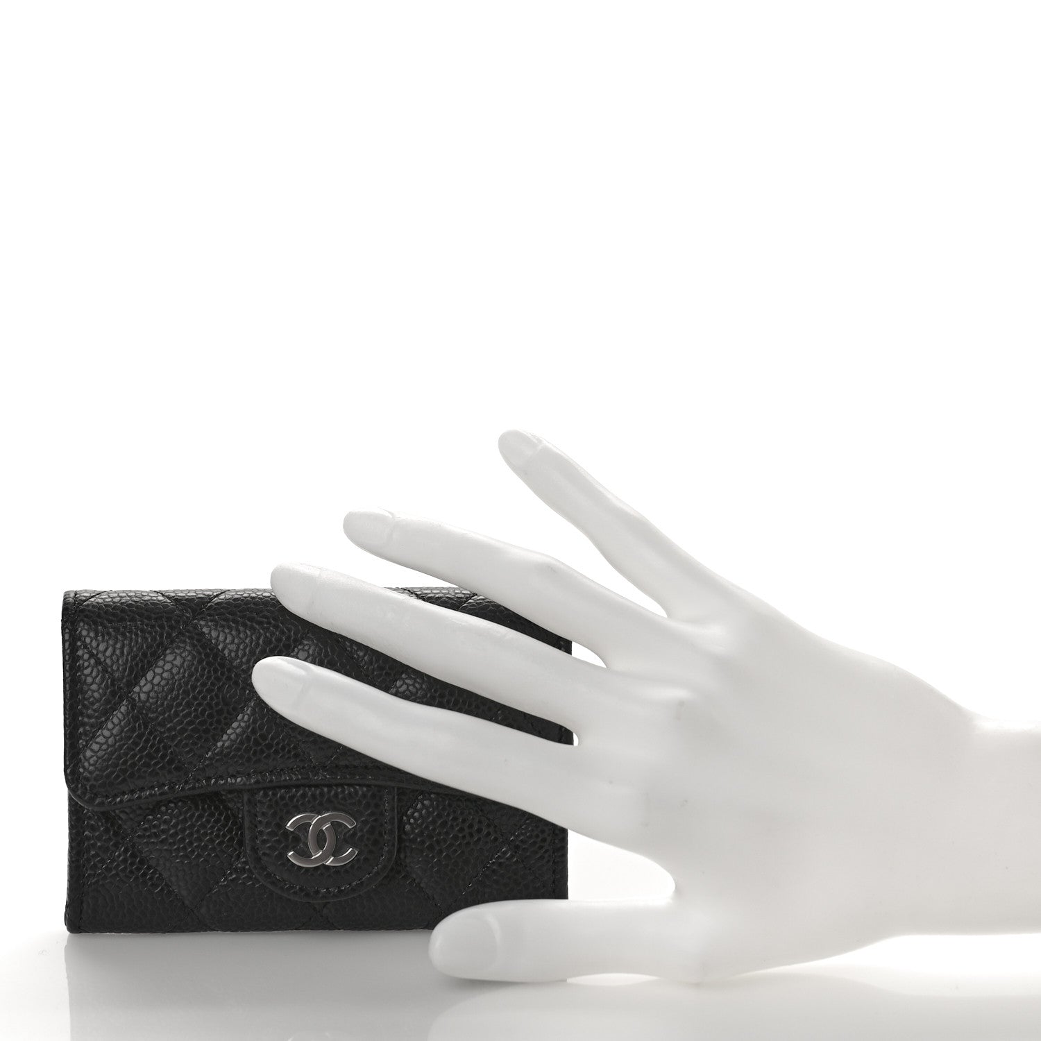 Chanel Caviar Quilted Flap Card Holder Wallet Black 2 of 10
