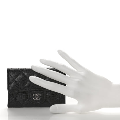 Chanel Caviar Quilted Flap Card Holder Wallet Black 2 of 10