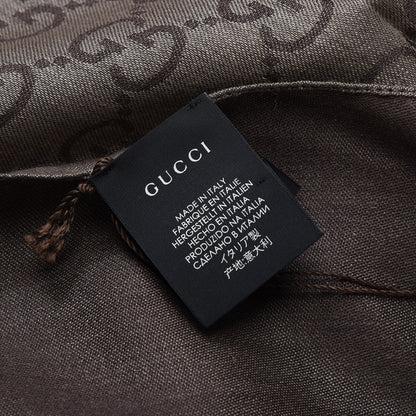Gucci Wool Silk GG Monogram GGNat Scarf Rope Dark Brown 5 of 6