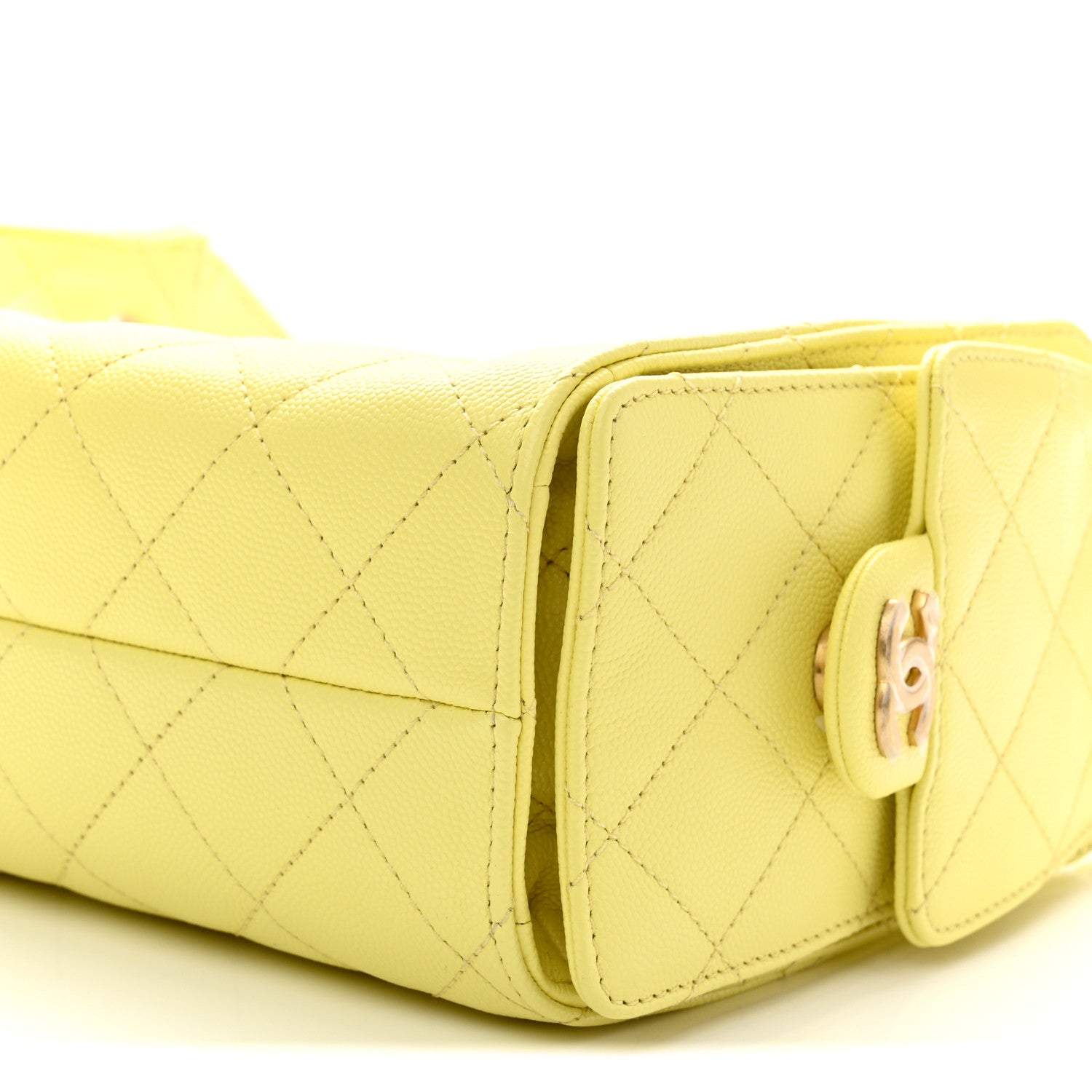 Chanel Caviar Quilted Mini Chanel 25 Handbag Yellow 10 of 11