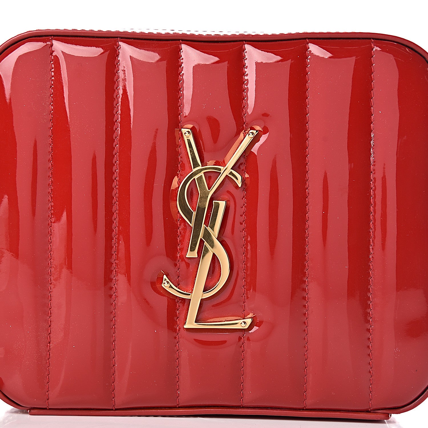 Saint Laurent Patent Matelasse Vicky Monogram Belt Bag Red 10 of 11