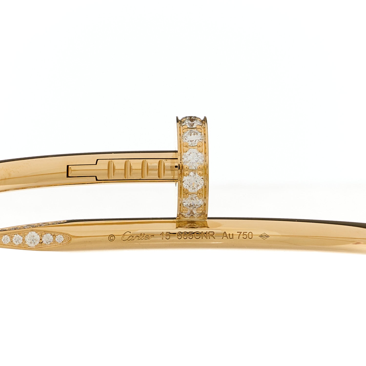Cartier 18K Yellow Gold Diamond Juste Un Clou Bracelet 15 3 of 4
