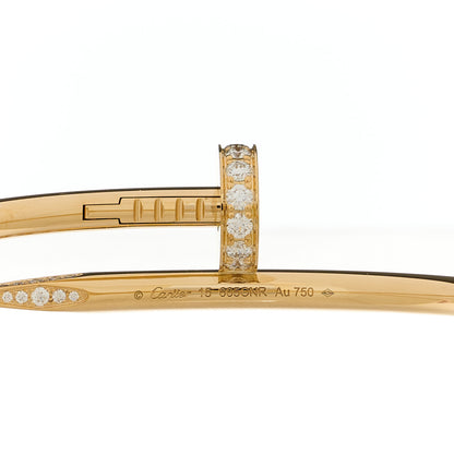 Cartier 18K Yellow Gold Diamond Juste Un Clou Bracelet 15 3 of 4