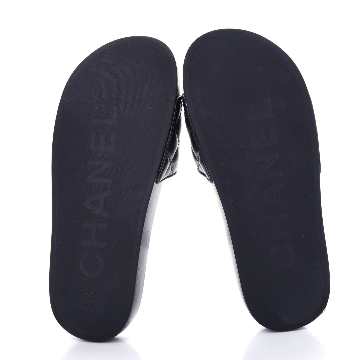Lambskin Quilted CC Mules Sandals 35 Black