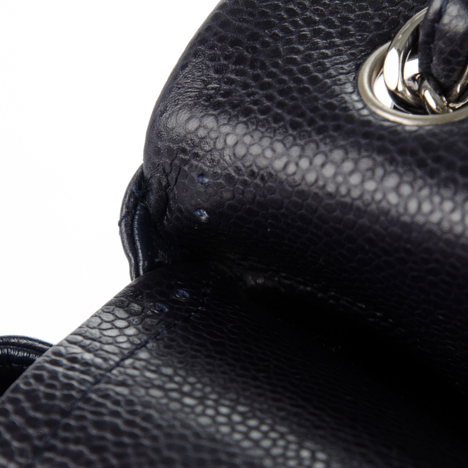 Chanel Caviar Quilted Jumbo Double Flap Navy Blue 10 of 10