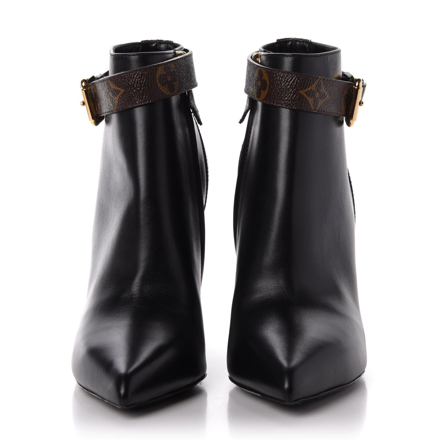 Louis Vuitton Calfskin Patent Monogram Matchmake Low Boots 37 2 of 10