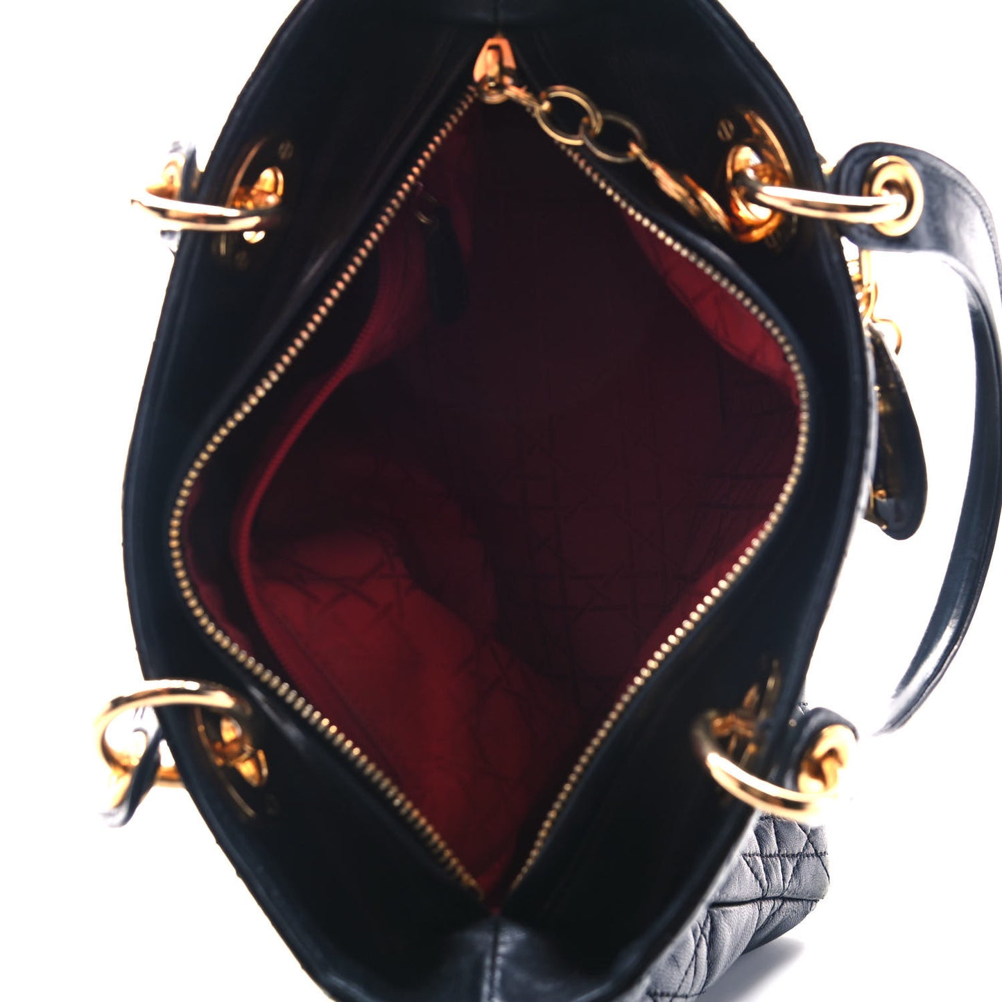 Lambskin Cannage Medium Lady Dior Black