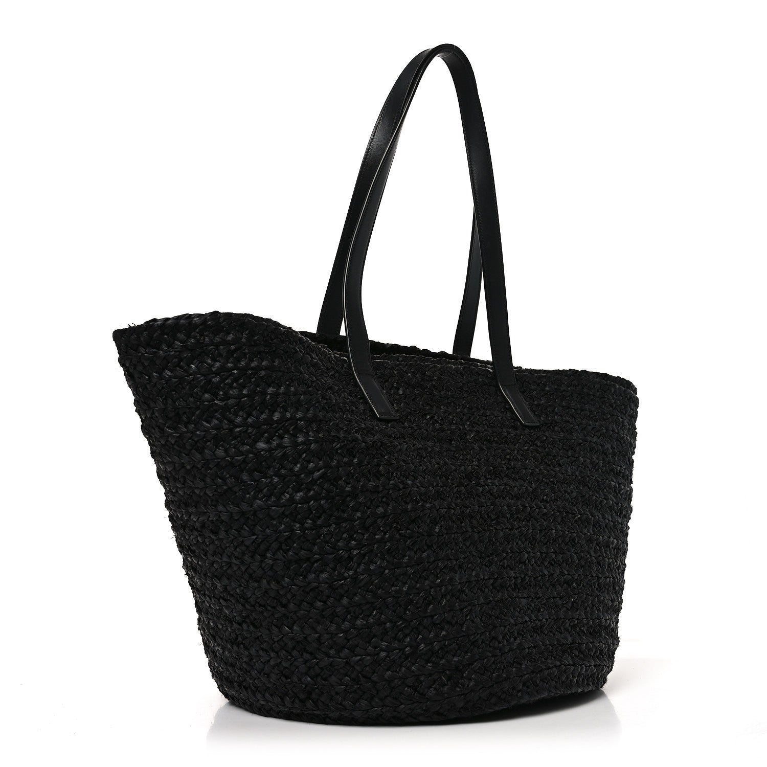 Saint Laurent Raffia Medium Panier Bag Black 2 of 10