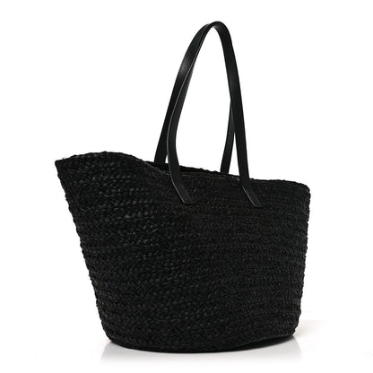 Saint Laurent Raffia Medium Panier Bag Black 2 of 10