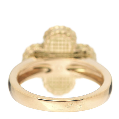 Van Cleef & Arpels 18K Yellow Gold Diamond Mother of Pearl Vintage Alhambra Ring 51 5.75 4 of 5