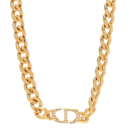 Christian Dior Metal Crystal 30 Montaigne Necklace Gold 1 of 6
