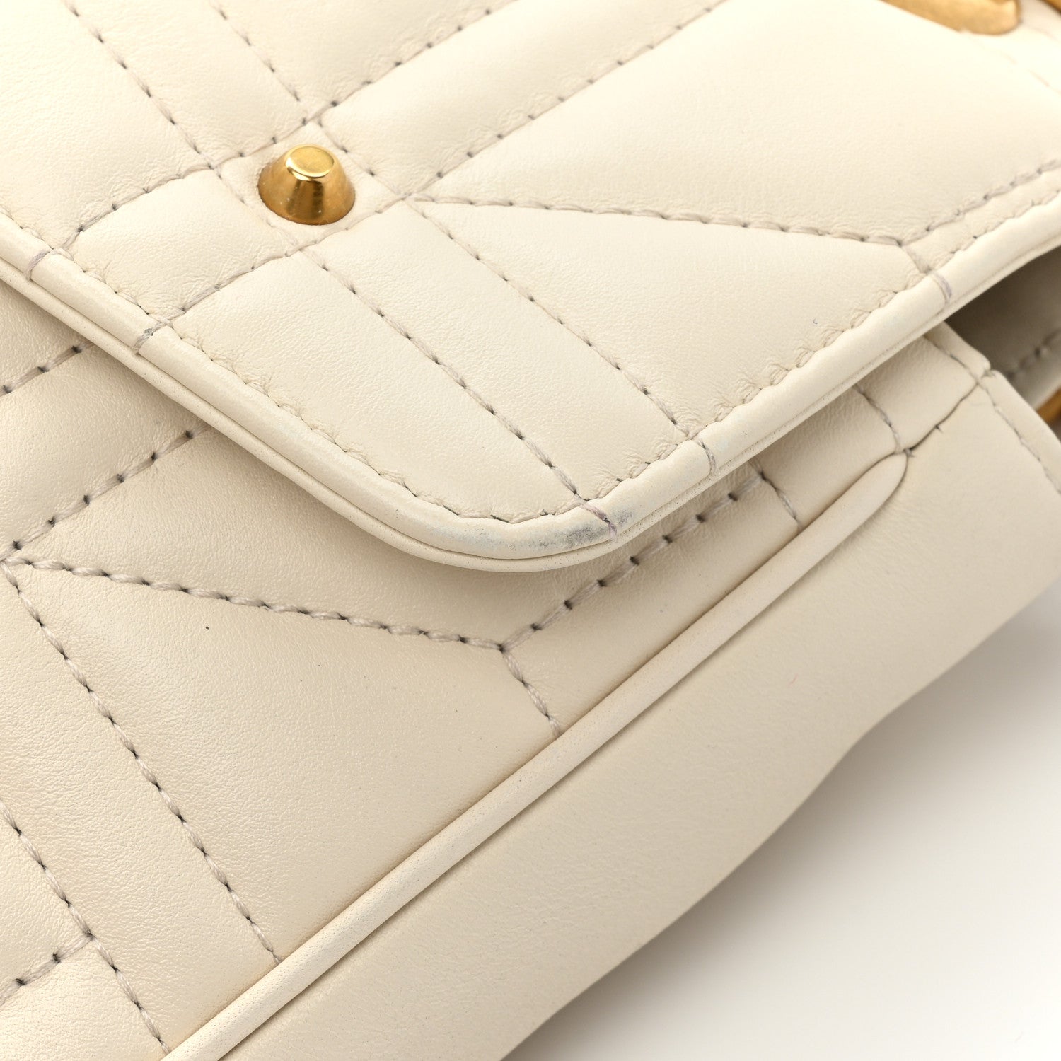 Gucci Calfskin Matelasse Studded Medium GG Marmont Shoulder Bag White 17 of 19