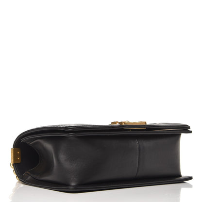 Chanel Caviar Suede Calfskin Chevron Medium Boy Flap Black 4 of 8