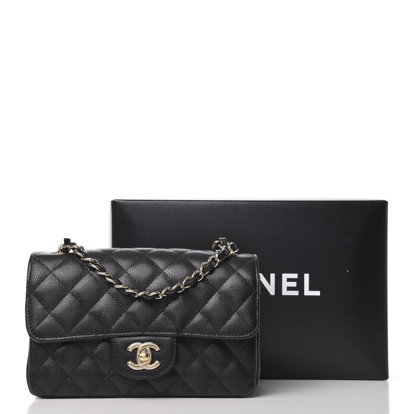 Caviar Quilted Mini Rectangular Flap Black