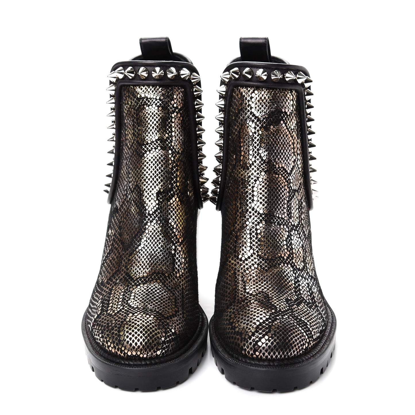 Suede Snakeskin Embossed Spiked Crapahutta 70 Chelsea Boots 37.5 Black