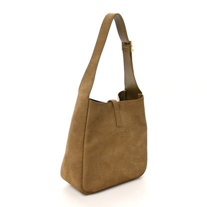 Saint Laurent Suede Lizard Embossed Small Le 5 A 7 Soft Hobo Dark Pistachio 3 of 11