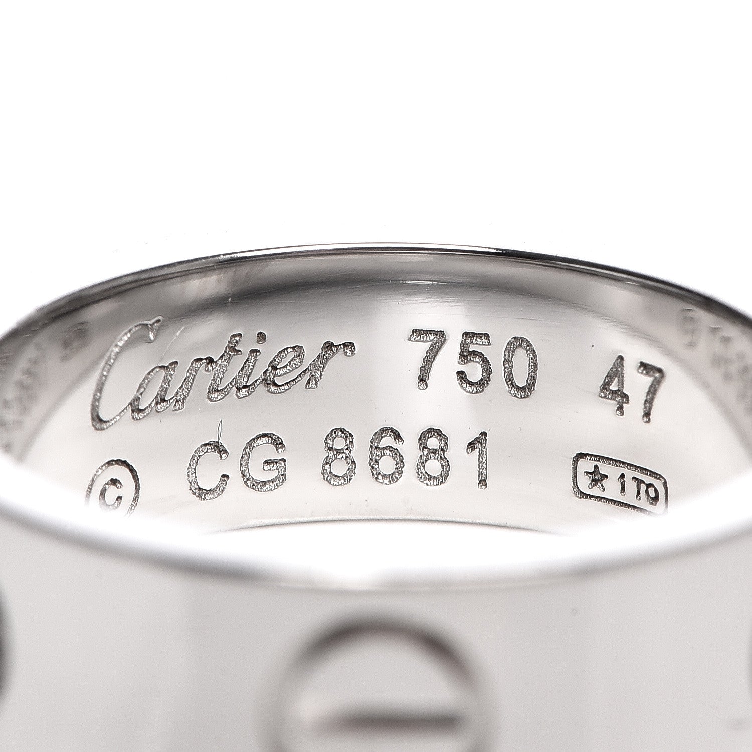 Cartier 18K White Gold 5.5mm LOVE Ring 47 4 4 of 4