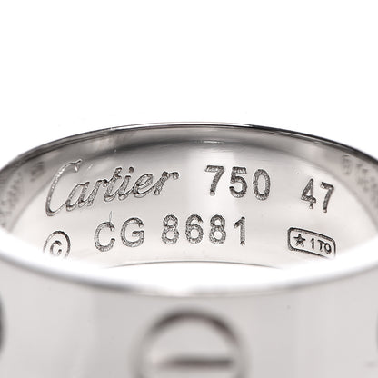 Cartier 18K White Gold 5.5mm LOVE Ring 47 4 4 of 4