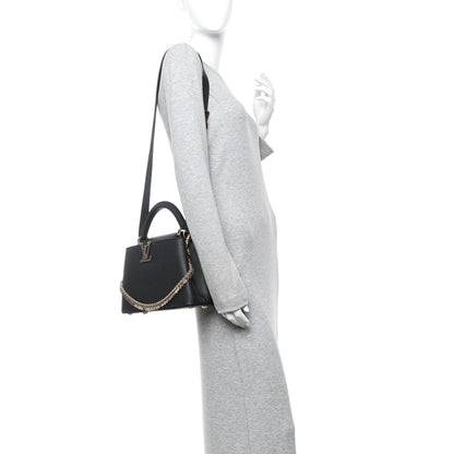 Louis Vuitton Taurillon Confetti Capucines BB Black 2 of 9