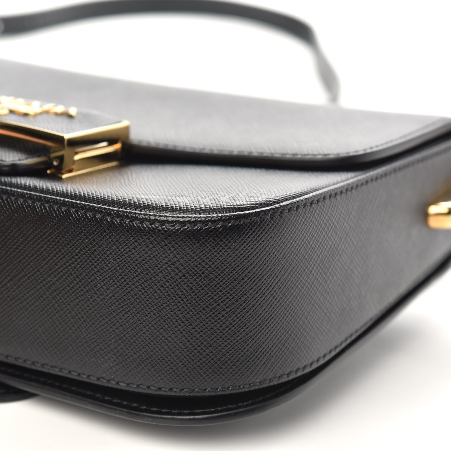 Prada Saffiano Lux Embleme Flap Shoulder Bag Black 8 of 8