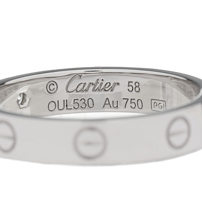 Cartier 18K White Gold Diamond 4mm LOVE Wedding Band Ring 58 8.25 4 of 4