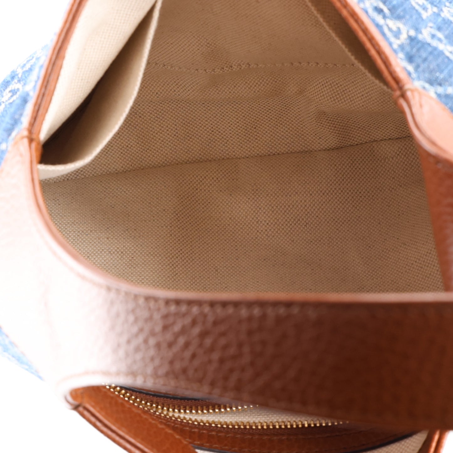 New Denim GG Monogram Calfskin Small Jackie 1961 Hobo Blue Tea Cuir