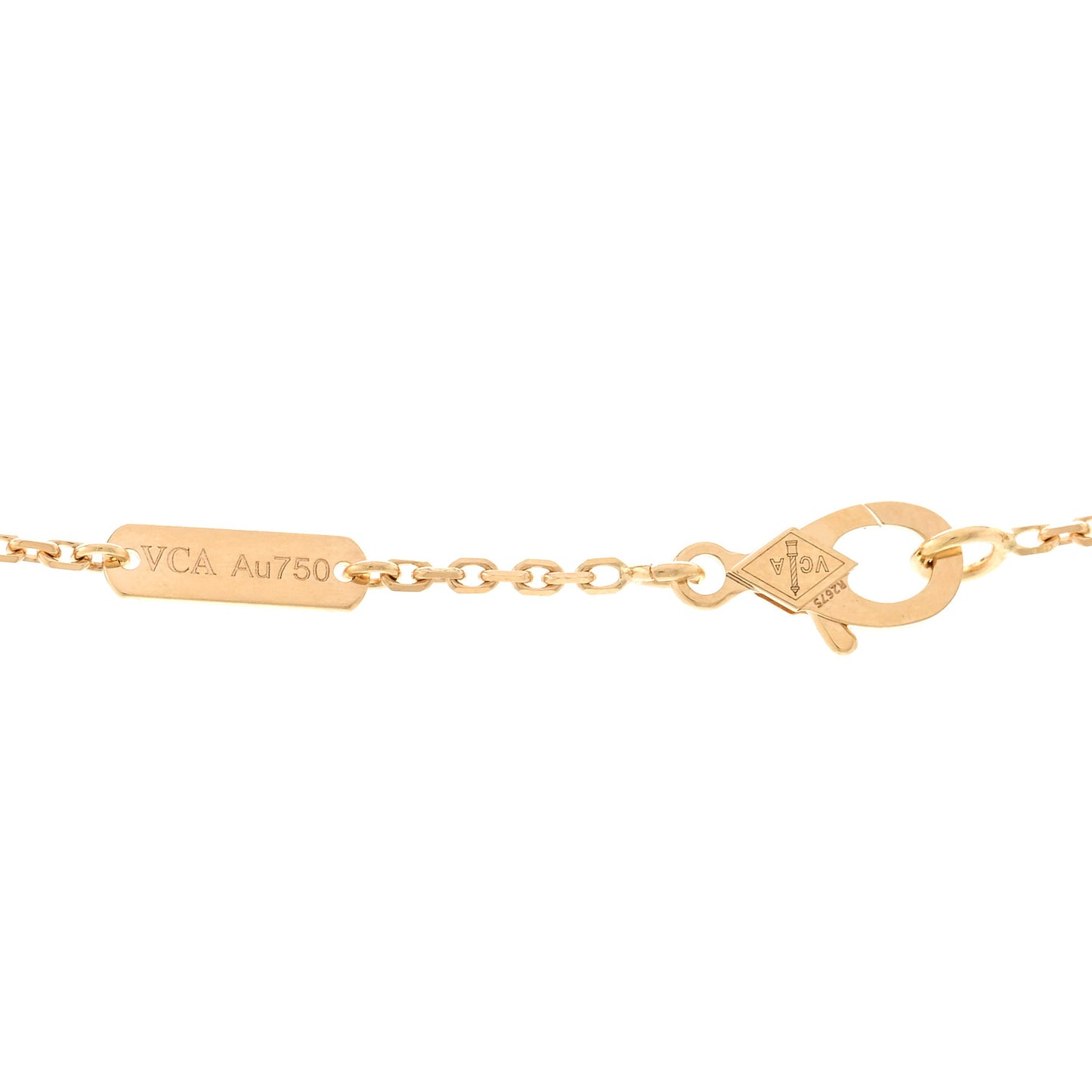18K Yellow Gold Mother of Pearl Lucky Alhambra Butterfly Pendant Necklace