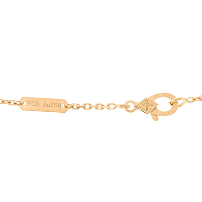 Van Cleef & Arpels 18K Yellow Gold Mother of Pearl Lucky Alhambra Butterfly Pendant Necklace 4 of 5