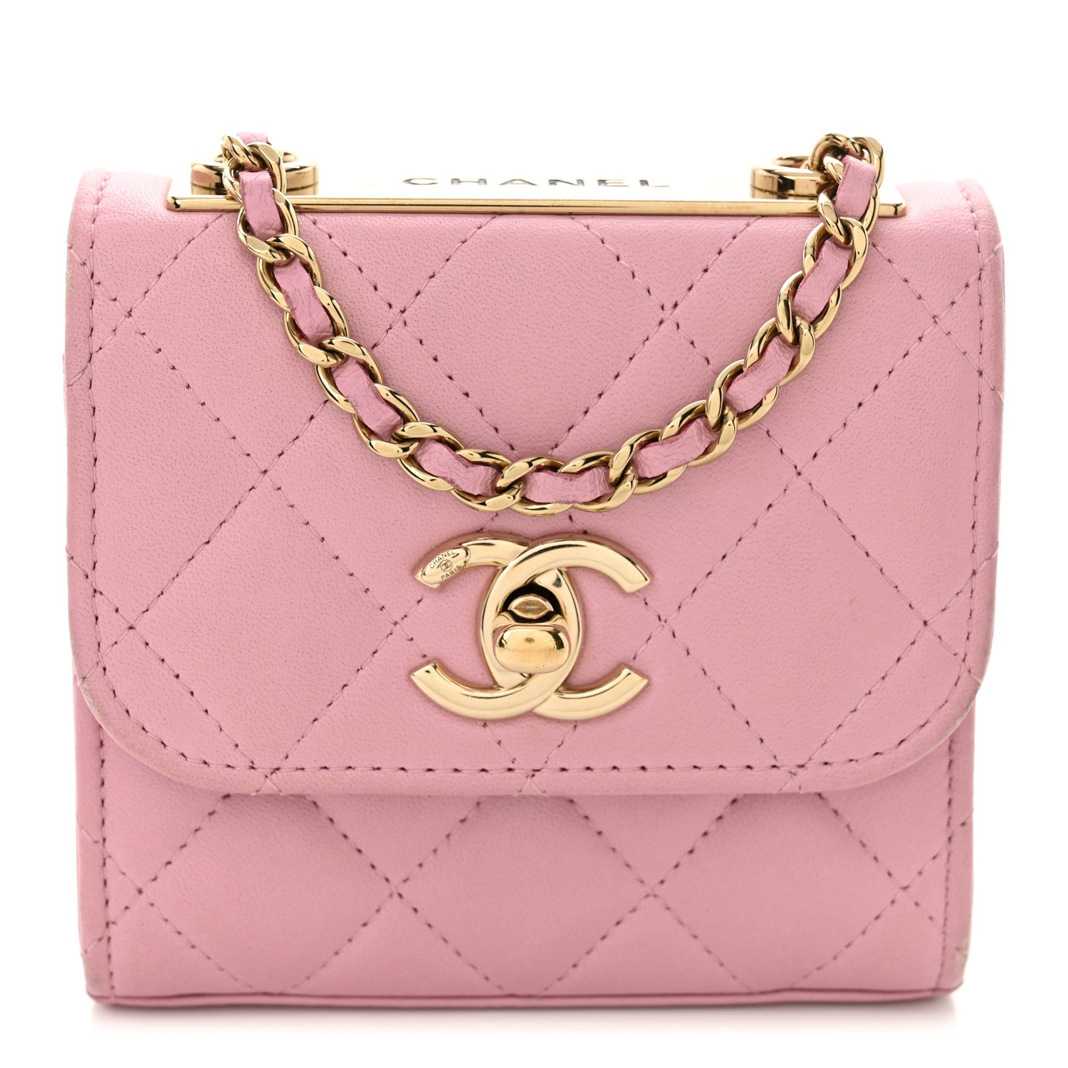 Chanel Lambskin Quilted Mini Trendy CC Clutch With Chain Light Pink 1 of 11