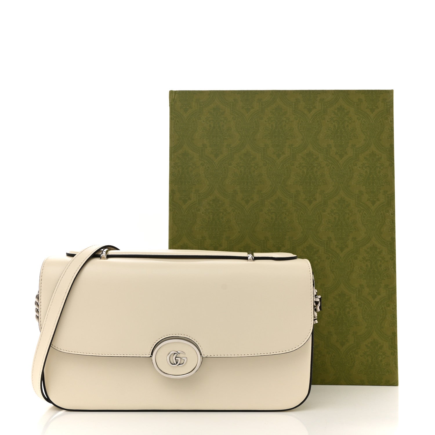 Gucci Senna Calfskin Petite GG Top Handle Shoulder Bag Mystic White 14 of 14