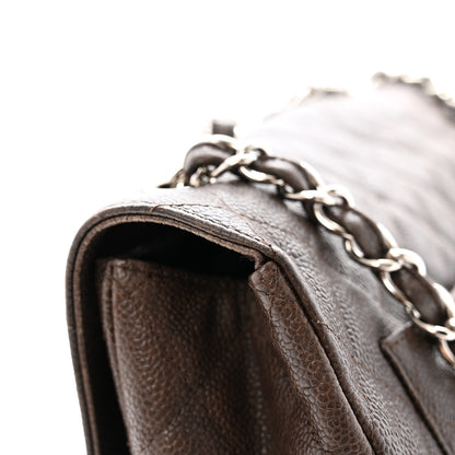 Chanel Caviar Quilted Jumbo Single Flap Dark Brown 13 of 15